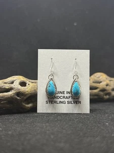 Handgefertigte einheimische Navajo König Mann Türkis Sterlingsilber Ohrhänger - Bild 1 von 8