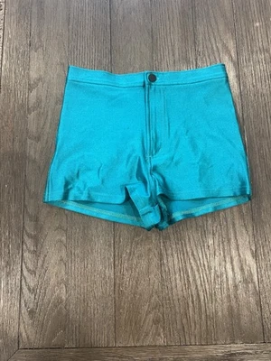 American Apparel Spandex Disco Short Shorts Womens Medium Teal Green Y2K - Image 1 of 2