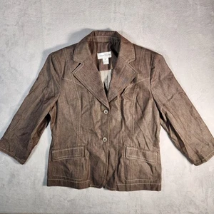 Rena Rowan Blazer Damen Größe 16 Braun Business Anzug Jacke Militär Büro - Bild 1 von 9