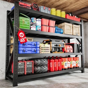 STANI 4-Tier Adjustable Metal Garage Shelving 5000&3500LBS Capacity Storage - Picture 1 of 20