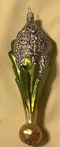 Die Museumssammlung mundgeblasenes Glas Polen Hyazinthe blühendes Ornament mit Schmucksteinen - Bild 1 von 7