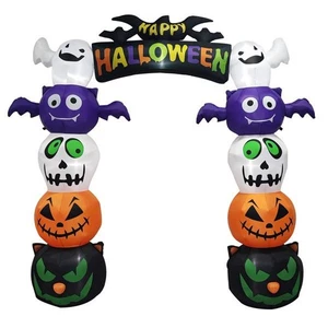 Arco di zucca gonfiabile Halloween 8,2 piedi con LED - decorazione cortile esterno - Foto 1 di 13