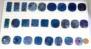 Antique Collection Natural Red Ruby Sapphire in Kaynite Rectangle Cabochon Gems - Picture 1 of 29