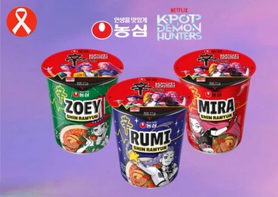 K-POP Cazadores de Demonios Shin Ramyun Taza Fideos 65g × Paquete de 6 - Versión Limitada Foto 1 de 4