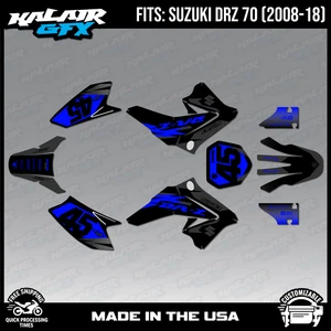 Graphics Decal Kit for Suzuki DRZ70 (2008-2018) Division Series - Blue Shift - Picture 1 of 4
