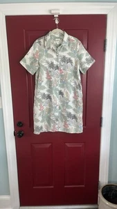 C C California Women's Small 100% Linen Tropical Shirt Dress EUC - Picture 1 of 8