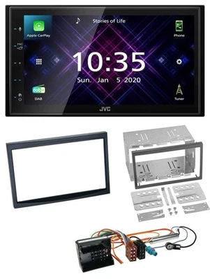 JVC DAB 2DIN MP3 Bluetooth USB Autoradio für Peugeot 207 307 Expert Partner schw - Bild 1 von 4