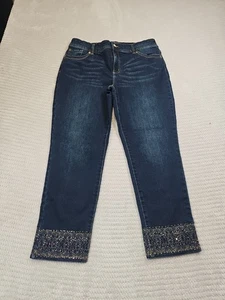 Chicos So Slimming Jeans Womens 1.5 US 10 Embellished - Picture 1 of 9