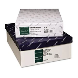 Crane's Crest 100% Cotton Paper, 24-lb., 8-1/2 x 11, Fluorescent White, 500/Ream - Picture 1 of 1