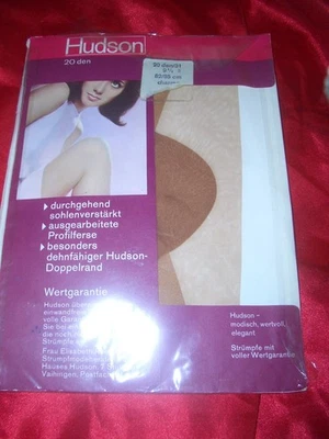 Vintage Hudson echte Nylonstrümpfe Nylons Gr. 9,5 charme 20 den Perlonstrümpfe - Bild 1 von 2