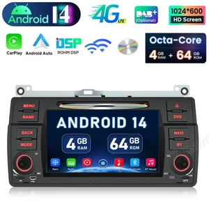 Radio de coche para BMW E46 8 núcleos 7" DSP DVD 64G 4G Android 14 Car Play Navi WIFI USB - Imagen 1 de 13