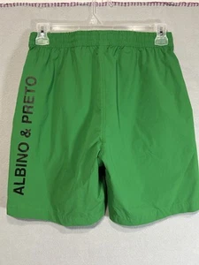 Albino Preto Mens Athletic Shorts Medium Green Ripstop Drawstring Gym Exercise - Picture 1 of 6