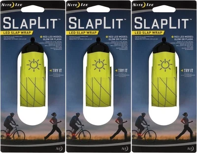 Nite Ize SlapLit LED Slap Wrap - Neon Yellow/Red LED (3-Pack) - Image 1 of 4