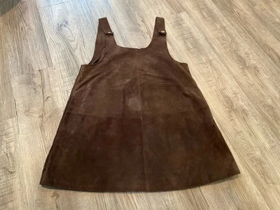 Free People 100% Leather Cow Suede Dress Womens Clothing Brown Size Small - Image 1 of 4
