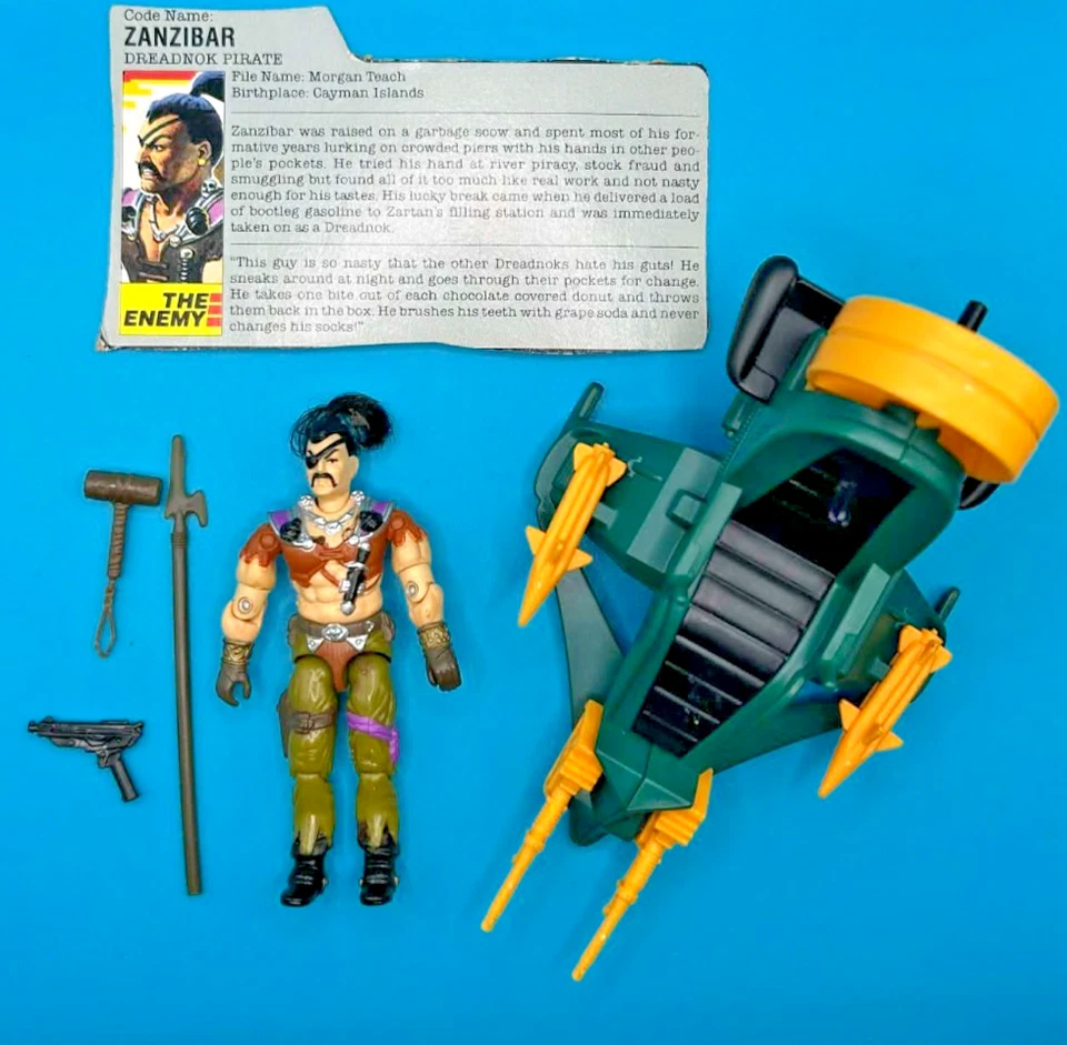 GI JOE Dreadnok Air Skiff 1987 100 % completo con vehículo Hasbro ARAH Zanzíbar v1 Foto 1 de 4