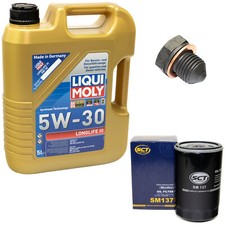 Engine oil set 5W-30 5 liters + oil filter SM 137 + screw for seat Ibiza Cordoba 