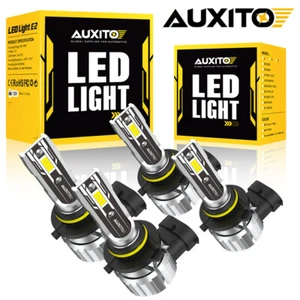 AUXITO 9005+9006 LED Combo COB LED Headlight Kit 40000LM Light Bulbs Hi/Low Beam - Picture 1 of 21