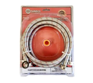 2er Pack Premium Edelstahl Waschmaschine Schläuche Berstsicher 6 Fuß - Bild 1 von 6