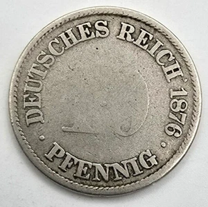 Germany 10 Pfennig 1876 H KM# 4 Darmstadt LOW MINTAGE RARE! Circulated Condition - Picture 1 of 4