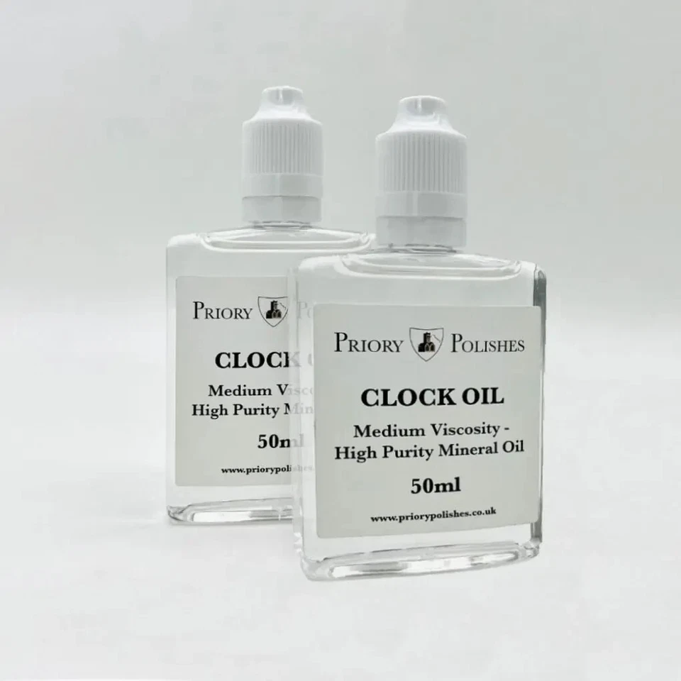 2 X Priory Clock Oil with Precision Nozzle - 50 ml - Free P&P