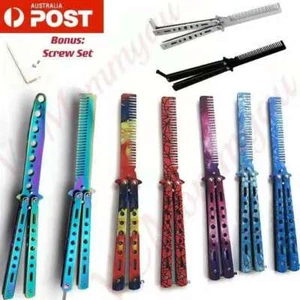 CSGO Rainbow Butterfly Comb knife Metal Folding Practice Trainer Training Tool - Picture 1 of 21