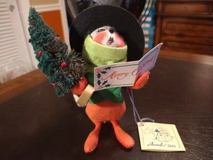 Vintage Annalee Mouse with Christmas Tree and Top Hat. 6" 1992 with tag - Picture 1 of 4