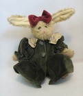 Boyds Bears Emily Babbit Rabbit w/ Green Velour Dress Style #9150 w Tags Retired