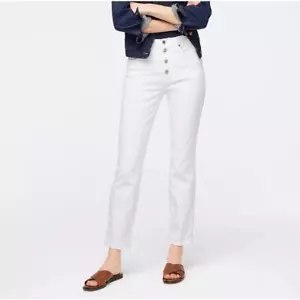NWT J.Crew Vintage Straight Buttonfly Jean In White Size 33 A1 - Picture 1 of 8