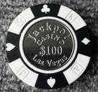 Jack Pot Casino Las Vegas $100 Poker Chip 1977 Rare Collectible Advertising VTG