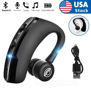 Earpiece Wireless Headset Driving Trucker Earbuds Noise Cancelling Bluetooth 5.0 - Picture 1 of 11