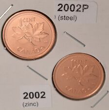 2002 + 2002P Canada Penny SET - BU - UNCIRCULATED - two different types 🇨🇦