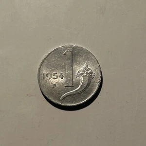 Italia 1954 - 1 lira - aluminio - 0,6 g - Imagen 1 de 3