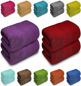 2 Pack Extra Large Big Jumbo Bath Sheet 100% Pure Soft Cotton XL Bath Towels Set - Picture 1 of 58