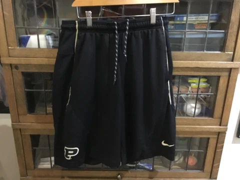 Purdue Boilermakers NIKE DRI-Fit Drawstring Black Basketball Shorts SZ L - Cool Cover