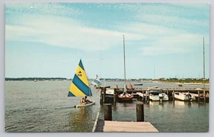 Postcard Rehoboth Bay Delaware DE Sailing Boats - Picture 1 of 2