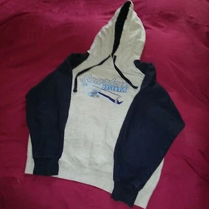 the ACRUX Large Spartans Baseball Gray Black Sleeves Blue Designs Hoodie - Picture 1 of 3