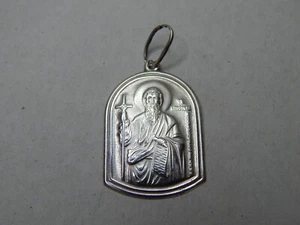 Orthodox Sterling Silver Icon Pendant HOLY APOSTLE ANDREW THE FIRST-CALLED - Picture 1 of 5