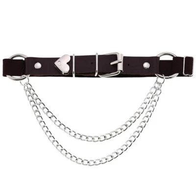 Cinturón liguero estilo punk de cuero PU anillo para muslo club nocturno cadena para piernas damas Foto 1 de 4