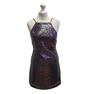 Motel блестками платье мини вечер фиолетовый блестки мини женщин Великобритании размер S новый с ярлыками - Изображение 1 из 4