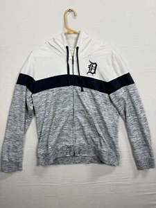 Sudadera con Capucha New Era Detroit Tigers para Mujer XL Blanca Gris Jaspeado Cremallera Completa Bolsillo de Algodón - Imagen 1 de 9