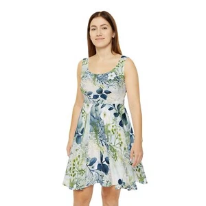 Floral Skater Dress, Summer Casual Outfit, Garden Party & Vacation Wear, Gift - Picture 1 of 25
