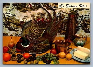 Postkarte Vintage Rezept Essen Kochen Faisan Roti Braten Fasan 4 x 6 - Bild 1 von 2