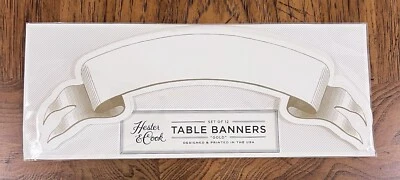 Nuevas 12 tarjetas de pancarta con nombre de Hester & Cook troqueladas doradas HC044 - muchas disponibles Foto 1 de 3