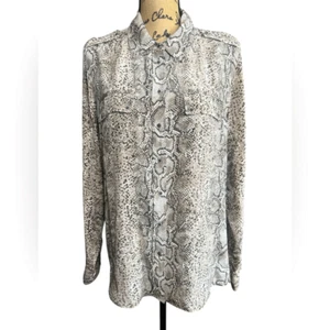 Gerard Darel animal print silk button up blouse size 10 mobwife mobwifeaesthetic - Picture 1 of 10