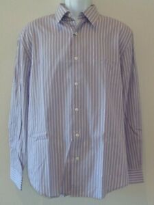 Perry Ellis Size 2X 42SW4605PS Purple Striped New Mens Button Down Shirt
