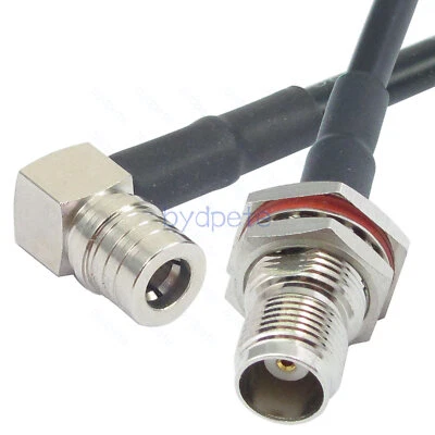 QMA Male Right Angle to TNC Female RG58 Shield Braid Coaxial RF Kable 50ohms Lot - Image 1 of 4