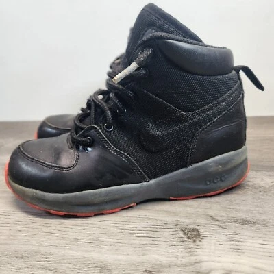 2016 Nike Boots Youth 2Y Faux Leather Lace Up Mid Sports 859413-006 - Image 1 of 4