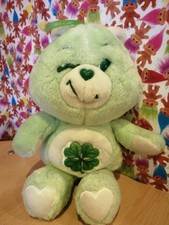 Rare Care Bears Lucky Soft Toy Kenner Retro Vintage Collectable Green