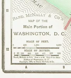 Mapas antiguos de 2 colores de Virginia y parte principal de Washington DC de 1895 - Imagen 1 de 3