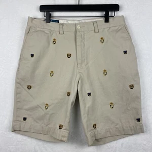 Polo Ralph Lauren Bermuda Shorts Mens Size 35 Pockets Shield Crest Embroidered - Picture 1 of 11